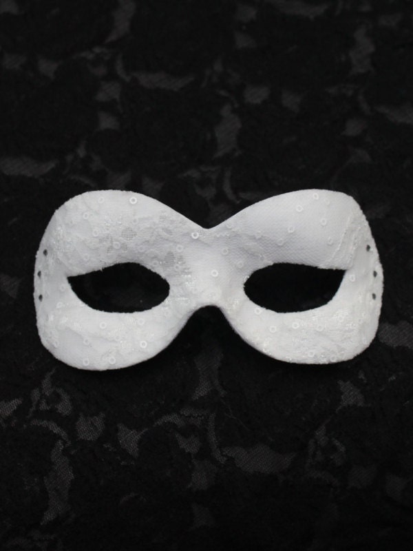 Cinderella Story White Ivory Lace & Crystal Masquerade Mask