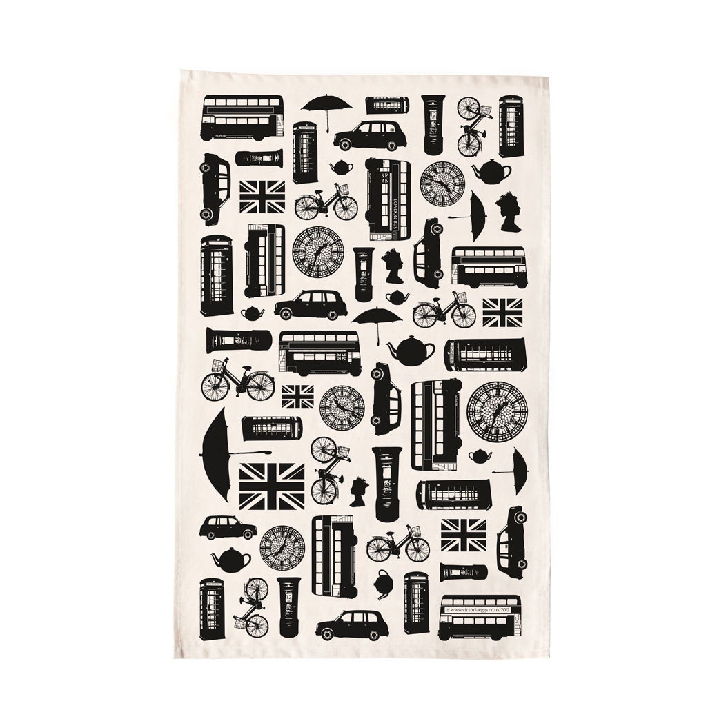 Great British Outline Dish Cloth (Tea Towel)