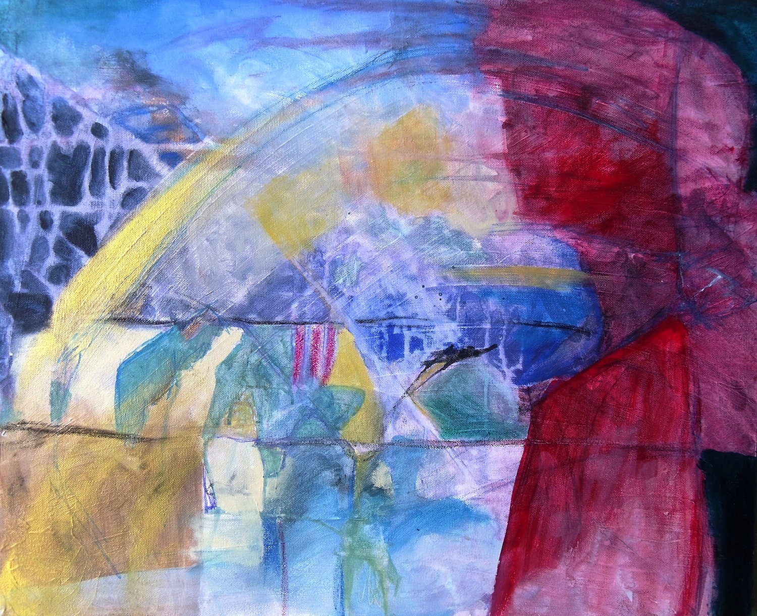 Reserved for Denise Abstract Expressionist Painting on Canvas Modern Art "Guardian Song"