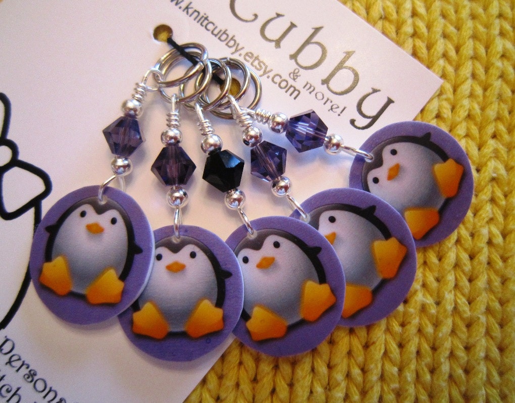 Happy Little Penguins NON SNAG Stitch Markers