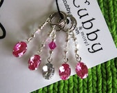 Faceted Gems and Crystals in Pink Non Snag Stitch Markers - LIMITED QUANTITY AVAILABLE