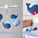 Baby Mobile - Custom Baby Mobile - Whale Mobile - Pottery Barn Jackon - You can pick your colors :)