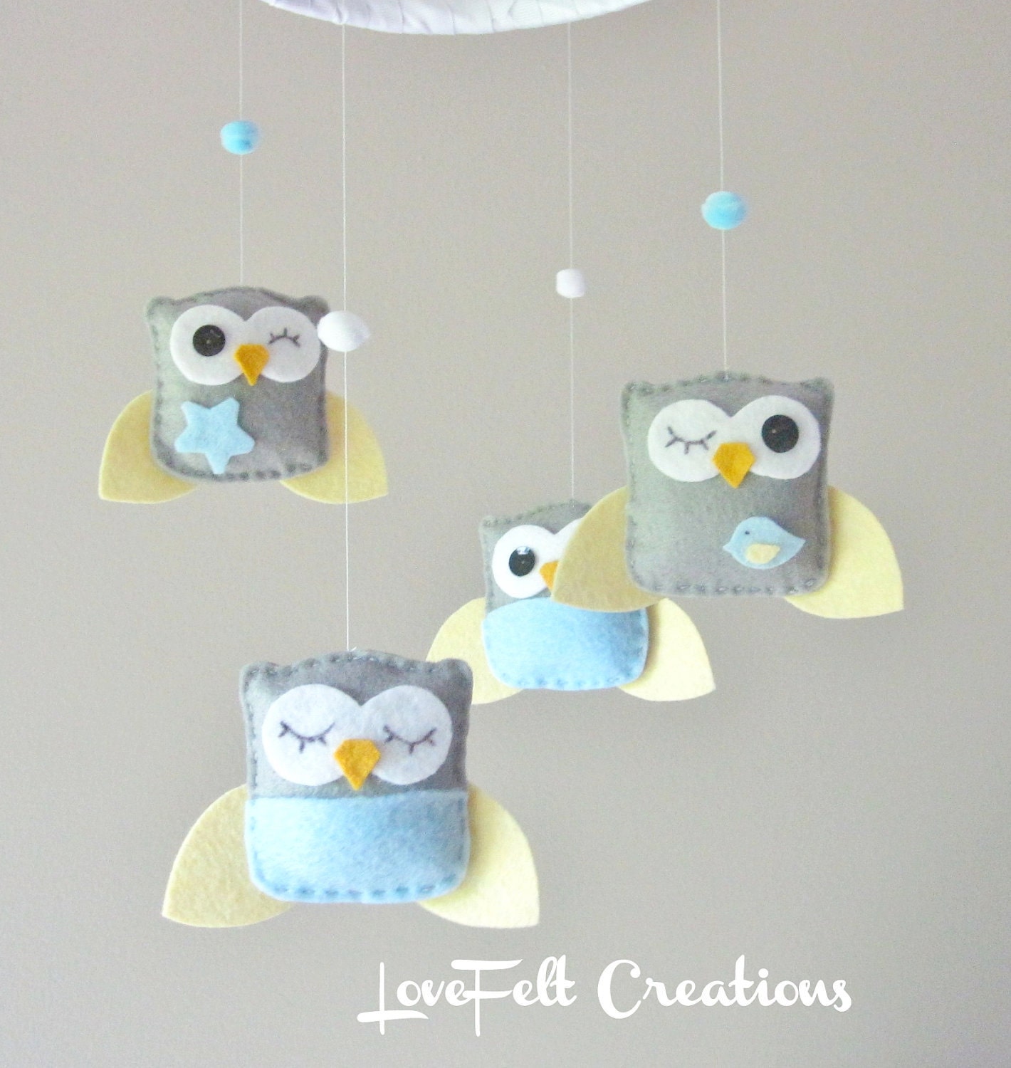 Baby Crib Mobile - Custom Mobile - Baby Boy Mobile - Owl Mobile - You can pick your colors :)