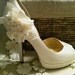 RESERVED FOR NATASHA plus heel protectors, Ivory Wedding Shoes