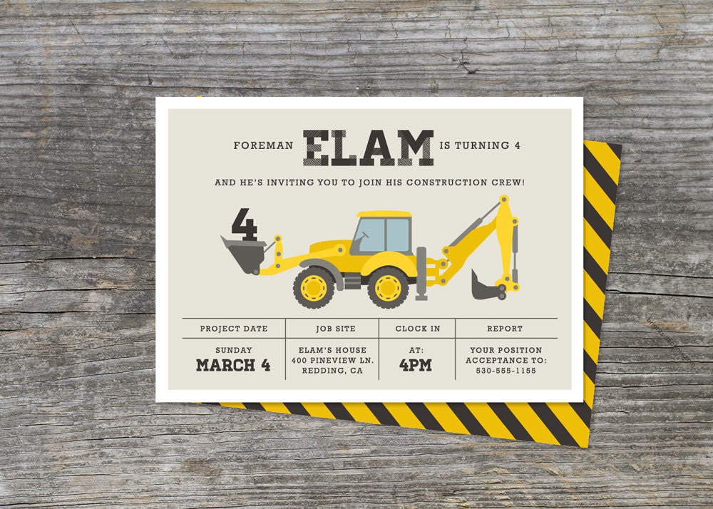Construction Birthday Party Invitation, Construction Zone (15)