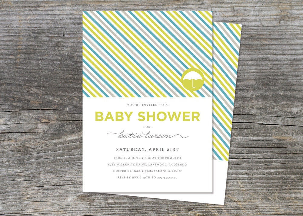 Baby Shower Invitations, Shower of Stripes (15)