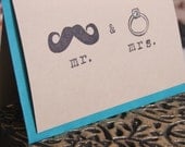 Mr. & Mrs. - Hand Stamped- Greeting Card