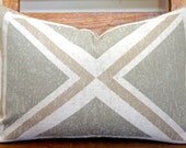 Union Jack Pillow Cover Size 14x19 Grey Taupe and Cream