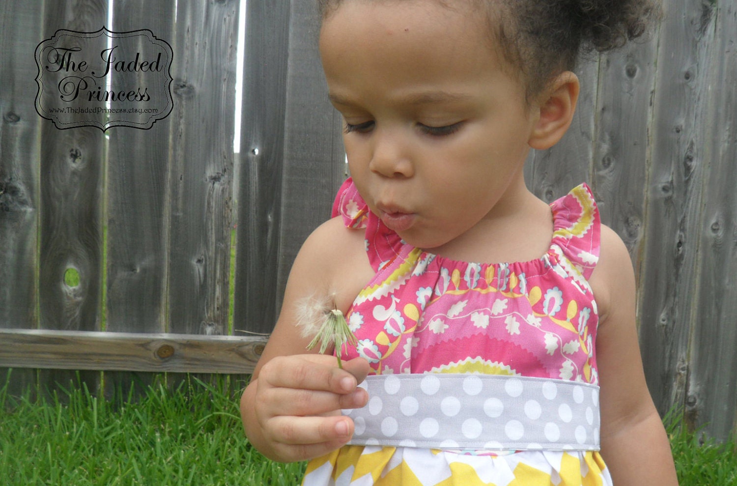 Girls boutique party dress- Yellow and white chevron dress- Made to order