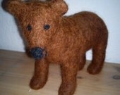 Felted bear for children animal lovers eco friendly toy