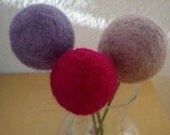 Pom pom flowers needle felted  home decor gifts for her under 25 Valentines day gift eco friendly