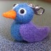 Needle felted bird with carabin hook for keyring or attachment to handbag gift under 15 dollars eco friendly