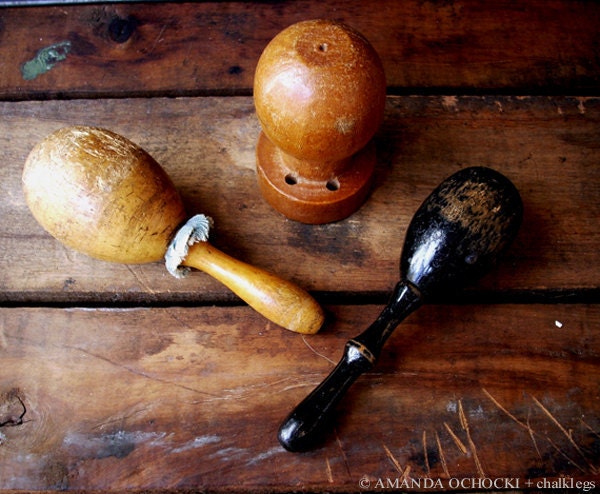 Darning eggs & a useful bed knob