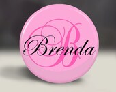 Pocket Mirror -   Pink Personalized, Monogram -  Gift, Party Favor, Stocking Stuffer, Bridesmaid Gift, Shower, Birthday, Compact Mirror