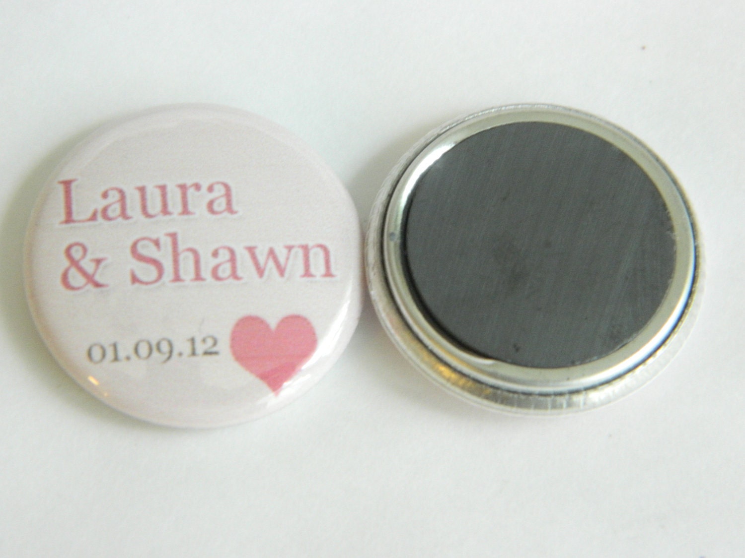 Wedding Favor Magnets or Buttons - Set of 25-  Heart Design  -  Save The Date, Invitation Inserts, Wedding Favor, Party Favor, Shower Favor