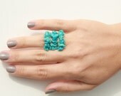 Kingman Blue Turquoise Rock Ring