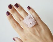 Genuine Rose Quartz Rock Ring