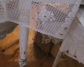 French lace victorian shabby chic vintage roses white