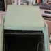 Vintage bread box tin lined chippy painted pale green shabby chic cottage prairie