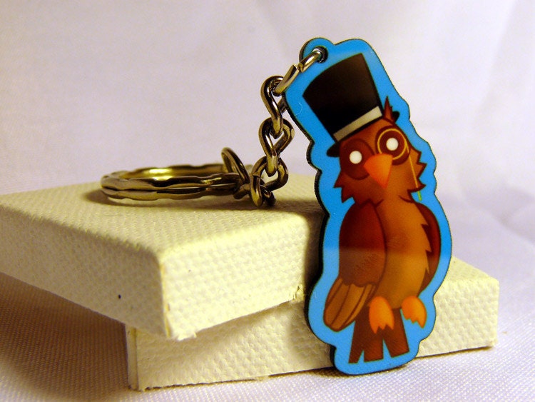 Dapper Owl Acrylic Keychain