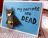 Sad Batman Handmade Greeting Card