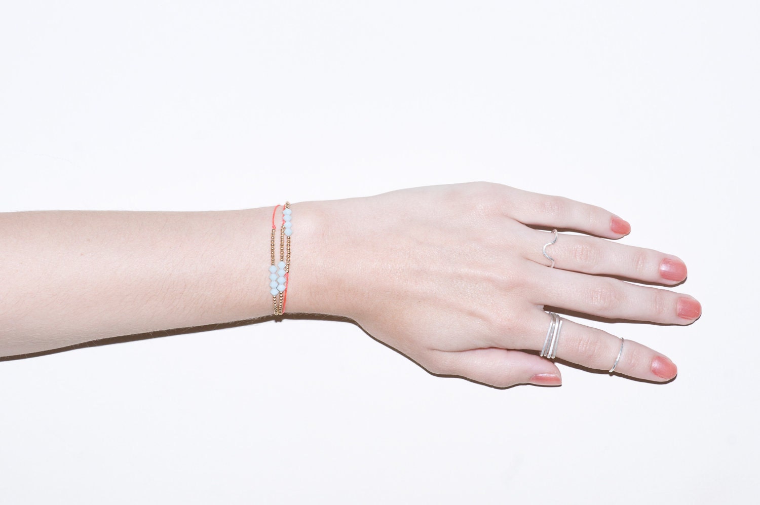 friendship bracelet - coral