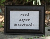 Rock Paper Moustache - cross stitch