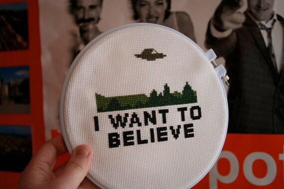 I Want To Believe Cross Stitch Pattern PDF