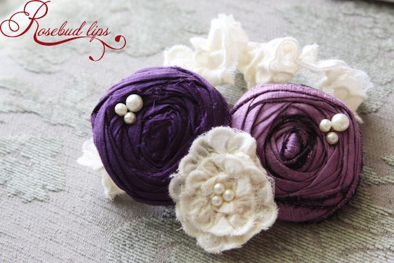 Wedding Garter in Purple- Bridal Set