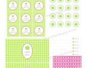 Instant Printable Juice Box, Straw Flags and Apple Cirlces- Apple of My Eye Party by Bloom Il_170x135