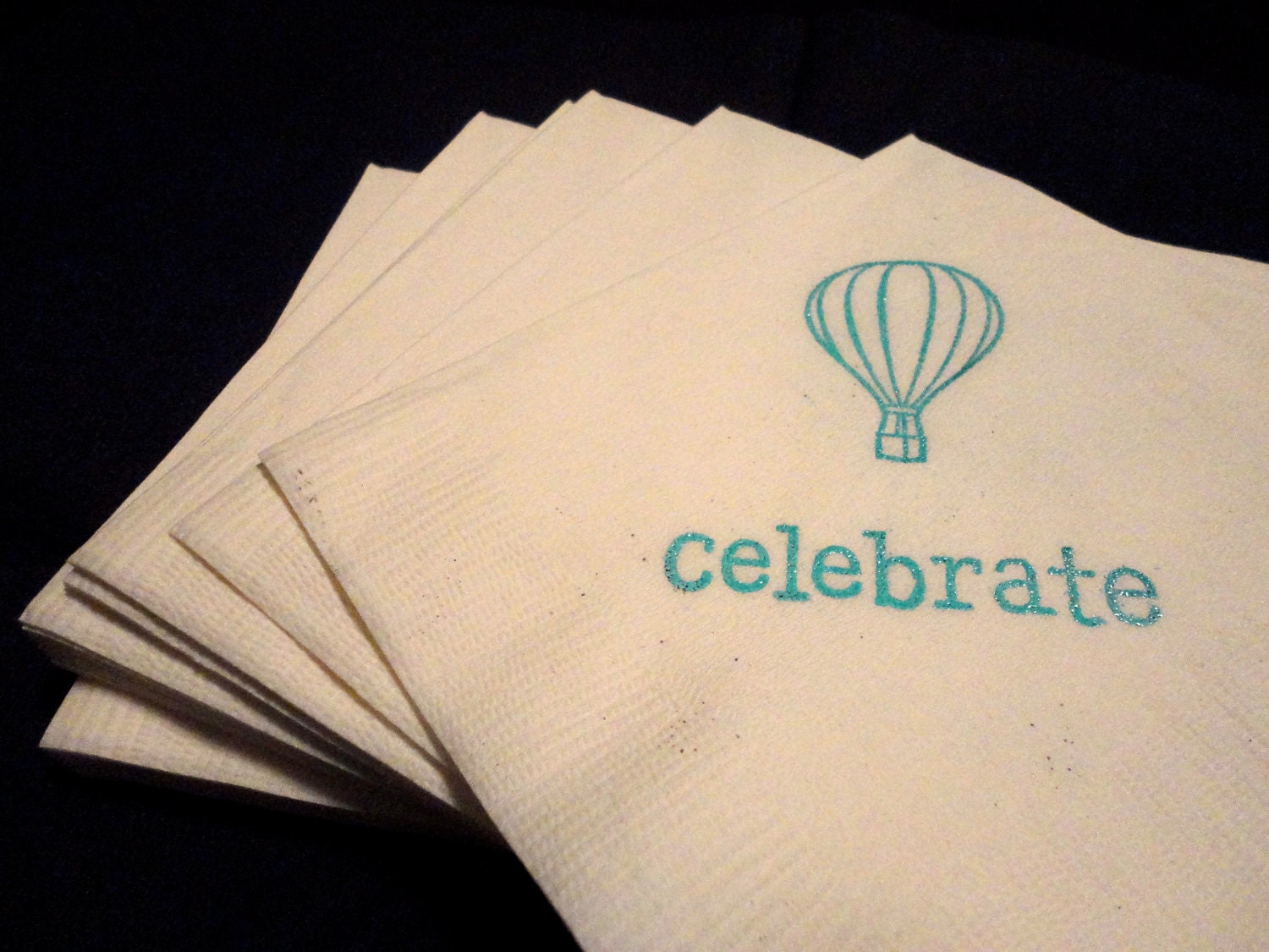 Hot Air Balloon Wedding Cocktail Napkins