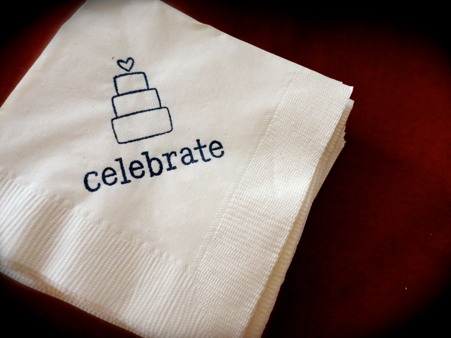 Celebrate 'cake' Wedding Cocktail Napkins