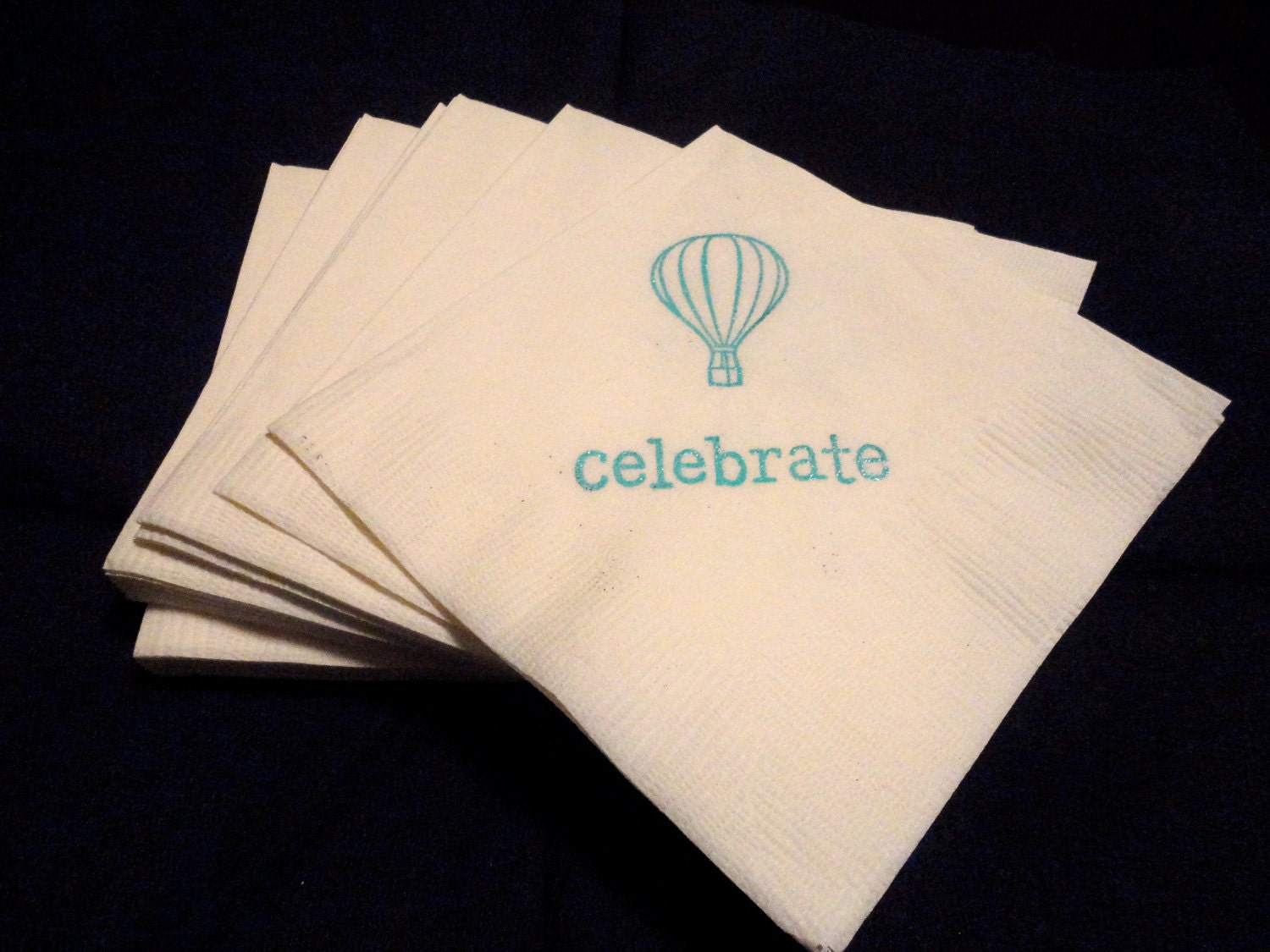 Hot Air Balloon Wedding Cocktail Napkins