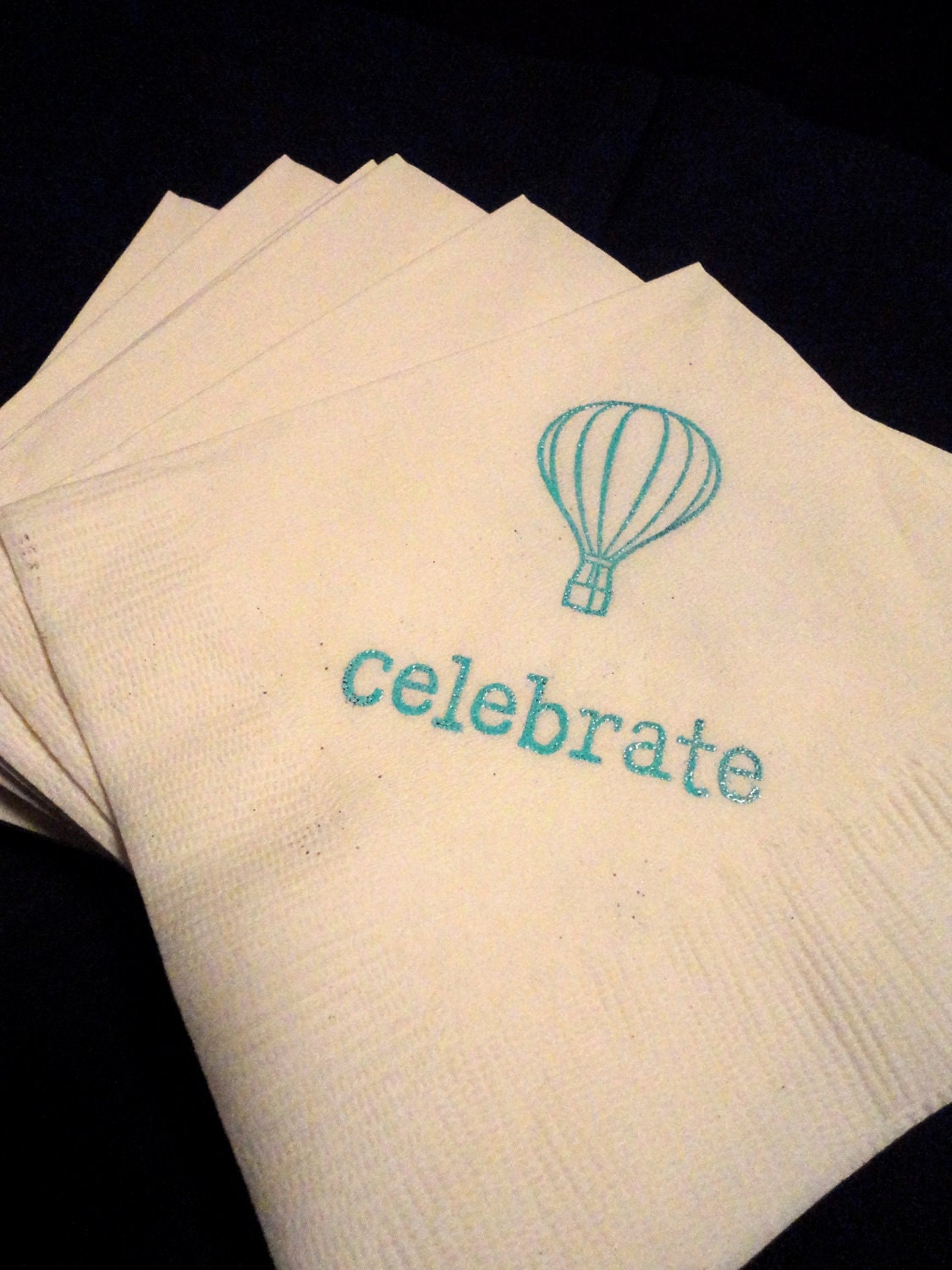 Hot Air Balloon Wedding Cocktail Napkins