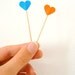 15 Party Picks Cupcake Toppers - Rainbow Colorful Hearts