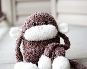 Knit Monkey Stuffed Animal Toy: Jerry the Fluffy Amigurumi Monkey