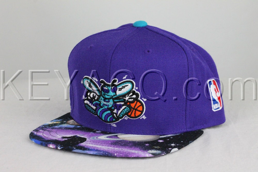 Custom Charlotte Hornets Snapback, Galaxy Fabric, Hornet Logo