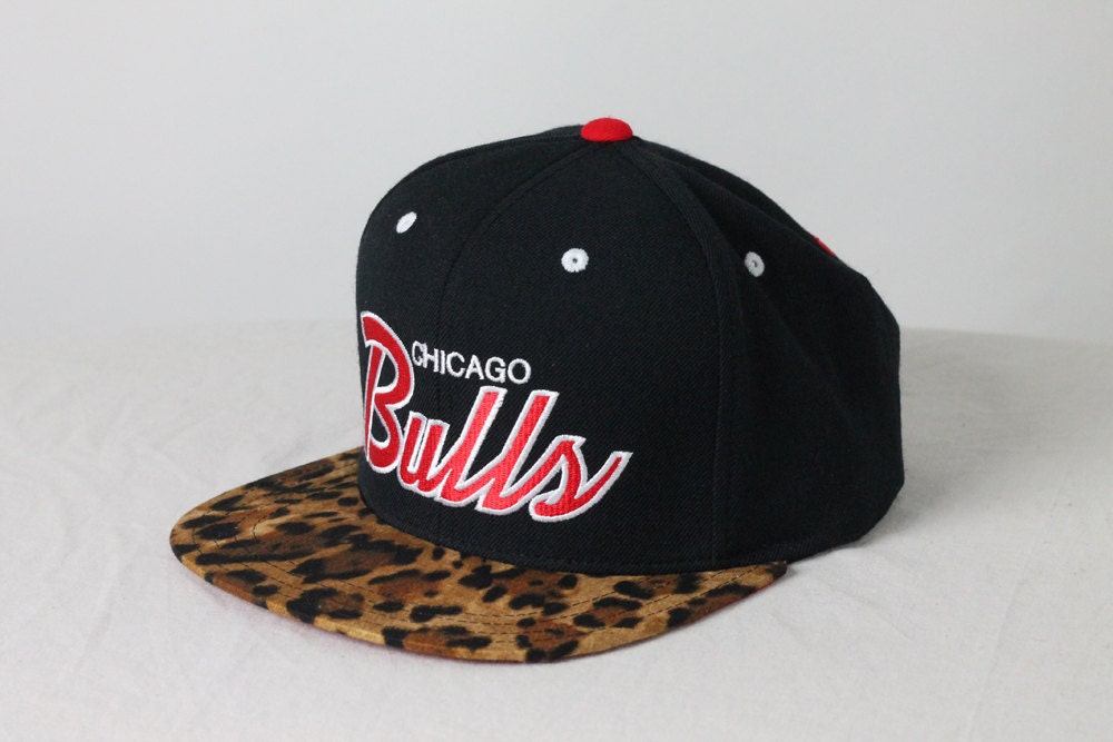 Custom Chicago Bulls Snapback -- Cheetah Print Bill