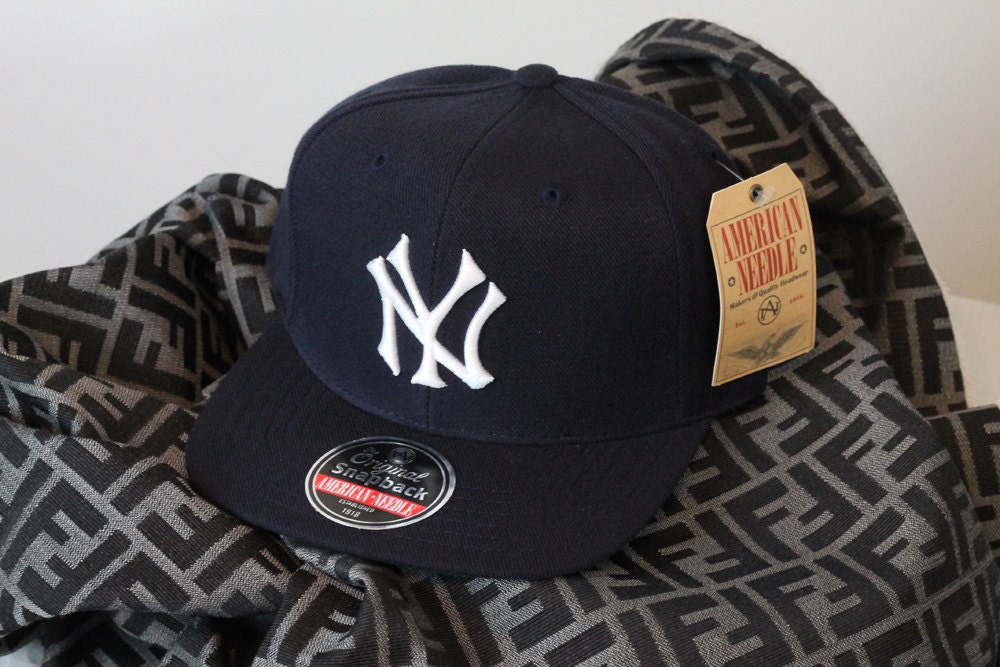 Custom New York Yankees Strapback -- Silver Fendi Fabric