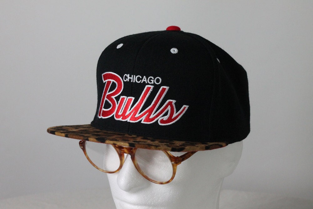 Custom Chicago Bulls Snapback -- Cheetah Print Bill
