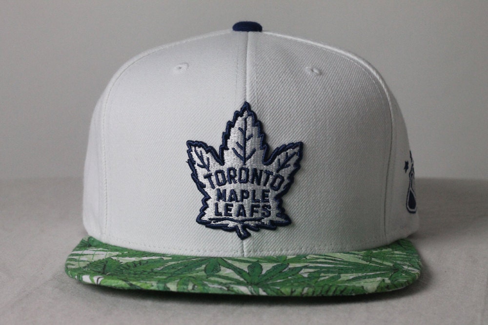 Custom Toronto Maple Leafs Strapback -- Marijuana Fabric