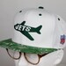 Custom New York Jets Snapback -- White Hat with Leaf Fabric "Get Lifted"