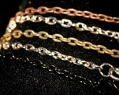 10 -24 inch Antique Bronze, Antique Silver, Antique Copper, Black and Silver Chain Necklaces (3 mm wide) GREAT Quality
