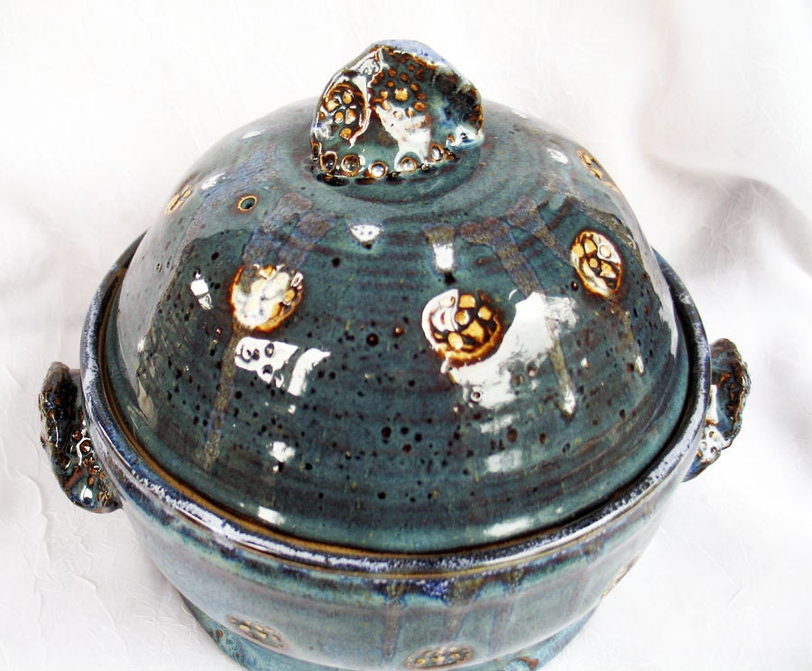 Blue Pottery Casserole Dish