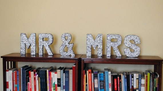 MR & MRS - Glitter Letters for Wedding Decoration