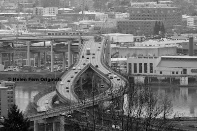 Black and White  print - Interchange   8 X 12 dry mounted print
