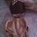Little Acorn hat and Diaper cover 2pc set Chrochet brown tan