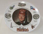 Shriner Masonic Texas Ware 10 in Dinner Plate Set 4 Shrinetennial 1972 Moslah Hella Dallas Ft Worth melmac  FREE SHIP vintage retro kitchen