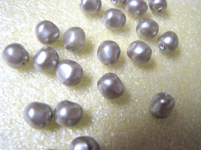 CLEARANCE Swarovski Crystal Pearls, platinum, 8 mm baroque bead destash