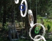 RECYCLED BOTTLES MADE into windchimes, eco friendly and green, wind chime, mobile, garden decor, windchime 151